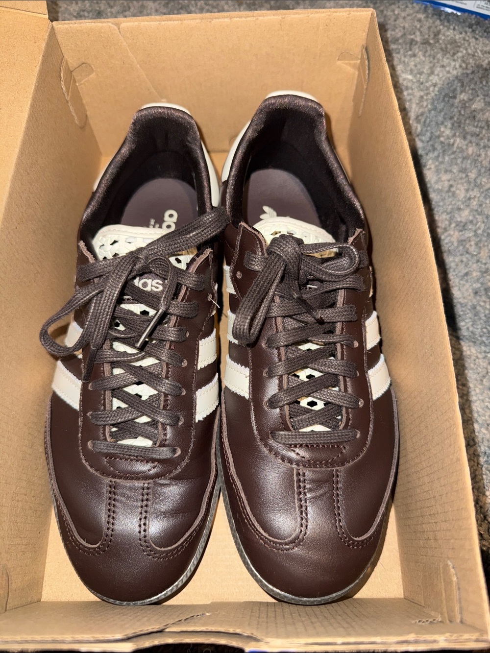 adidas Men's Brown Sneakers with White Stripes